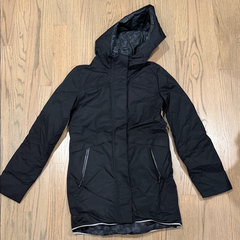Ivivva Black Hooded Long Jacket